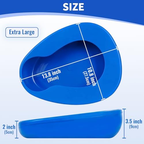 Bedpan Set with 30 Super Absorbent Pads 30 Disposable Liners 100 Gloves, Bedpan for Elderly Females Women and Men, Extra Large Adult Potty for Bedridden Patients