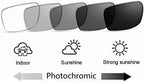 Photochromic Gray Reading Glasses +2.75 Mens Womens Black Frame Readers Spectacles