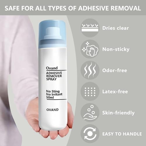 Adhesive Remover Spray,No Sting Medical Adhesive Remover for Skin,Ideal for Ostomy Patients,Sensitive Skin and Bandage Removal,Alcohol Free,50 ml