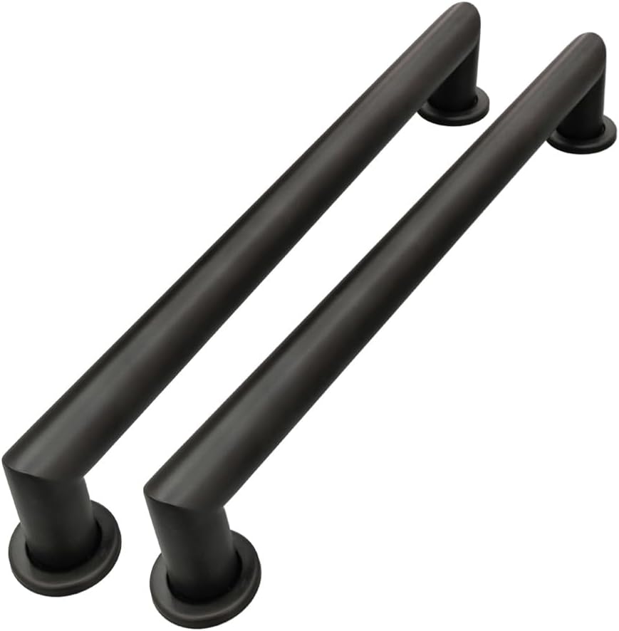Handicap Grab Bars, Right Angle 2 Pack 18 Inch Shower Grab Bar for Seniors, 304 Stainless Steel ADA Grab Bars for Bathtubs and Showers, Safety Shower Handles for Elderly, Disabled (Matte Black)