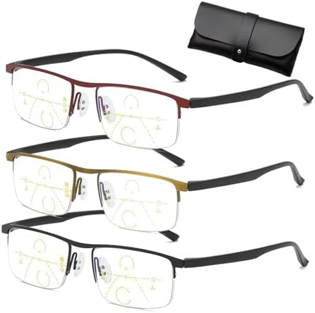 Intelligent Reading Glasses for Men Women,Intelligent Dual Focus Glasses,Auto Focus Glasses Self Adjusting,Far and Near (1.0 x,3 Colors)