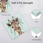 Paper Napkin Cute Animal Dinner Luncheon Napkins Spring Summer Fall Tea Party Holiday Festival Cocktail Beverage Printed Decorative Paper Disposable Napkin (3-Ply, 50-Count) (Giraffe)