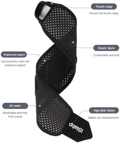 Ultra Thin Mesh Wrist Strap Brace Support for Workouts & Daily Use, Carpal Tunnel Pain Relief, Ulnar Wrist Wraps Repetitive Wrist Use Injury, Fit Left or Right Hand, Breathable Adjustable (2, Black)