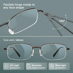 NOVIVON 2.75 Metal Reading Glasses Men - Durable Readers with Blue Light Filtering - Clear Vision