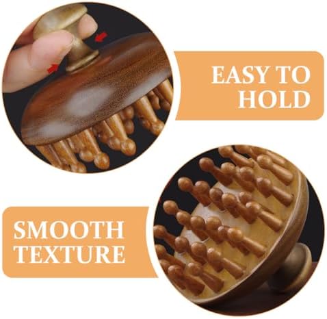 FRCOLOR Wooden Scalp Massage Comb Wide Tooth Hair Brush for Scalp Stimulation and Hair Washing Comfortable Detangling Tool Promotes Blood Circulation and Relieves Headaches