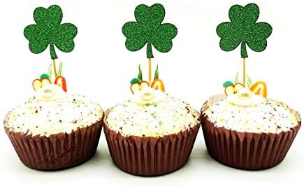 Green Clover Cupcake Topper St.Patricks Cupcake Toppers