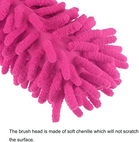 MECCANIXITY Microfiber Duster for Cleaning 5.5inch Replacement Head for Brush Tool on Window, Furniture, Rose Red Pack of 3