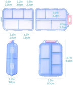 1Pack Travel Pill Organizer - 10 Compartments Pill Case, Compact and Portable Pill Box, Perfect for On-The-Go Storage, Pill Holder for Purse Blue