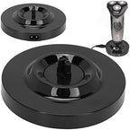 Universal Electric Shaver Charging Stand - Level Round Shape, Deep Design, Wide and Beautiful - Men's Shaver Charger Base in Black
