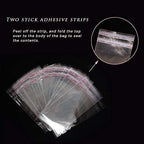 100 PCS Cake Money Box Transparent Bags, Money Pull Out Plastic Bags, Clear Self Sealing Cellophane Bags, Self Adhesive Resealable Bags, 3.1 x 7 IN