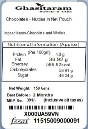 Ghasitaram Gifts Diwali Gifts Diwali Chocolates - Nutties in Net Pouch
