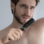 KALLORY Folding Beard Brush Travel Mustache Brush with Stiff Boar Bristles for Men Compact Portable Grooming Tool for Beard Styling and Oil Distribution