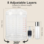AMEITECH Makeup Organizer, 360 Degree Rotating Adjustable Cosmetic Storage Display Case with 8 Layers Large Capacity, Fits cosmetics, Makeup Brushes, Lipsticks and More, Clear