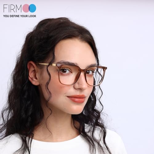 Firmoo Oversized Blue Light Blocking Glasses for Women/Men, Large Square Frame Computer Glasses for Screens