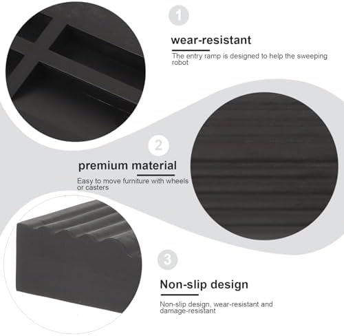 Sweeping Robot Ramp Cushion: Dura ble Rubber Slope Mat for Home & Doorway, Anti-Slip Threshold Ramp for Robot Vacuum Cleaner