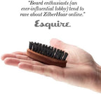 ZilberHaar Pocket Mustache and Beard Brush - Stiff Boar Bristles Small Brush - Perfect Beard Grooming Tool - Relieves beard itch - Short and Medium - Made in Europe
