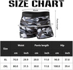 Men's Camouflage Print Long Boxer Briefs,Casual Men's Shorts,Quick-Drying Sports Underwear,Grey,XL