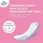 Lil-Lets Teens Liners - 64 Count Pantyliners for Girls - Thin, Absorbent Liners - Soft & Breathable, Fragrance Free for First Periods - Light Days