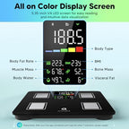 Arboleaf Smart Scale with BMI, Body Fat, Muscle Mass, Digital Bathroom Scale for Body Weight, 14 Body Composition Metrics, Large LED Display, Accurate Weighing Machine, App Sync, 400lbs, 11"