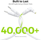 AUVON Durable Lead Wires for TENS EMS Units (2 Packs), Standard Leads with 40,000+ Bend Lifespan (10X Durability), Compatible with Electric Muscle Stimulators in 2.35mm Plug and 2mm Pin Electrodes