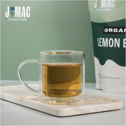J Mac Botanicals Organic Lemon Balm (16 oz), Loose Leaf Tea, Dried, herbal Infusion, Lemonbalm leaves, melissa officinalis tea, Certified USDA Organic