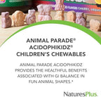NaturesPlus Animal Parade AcidophiKidz, Berry Flavor - 90 Chewable, Animal-Shaped Tablets - with Probiotics, FOS & Grape Seed - 90 Total Servings