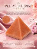 GEMSCITE Red Aventurine Pyramid Crystal Healing Stones - 2" Great Pyramid Figurine of Natural Stone for Meditation, Reiki, Chakra Balancing, Handcrafted