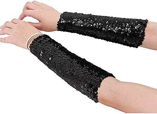RARITYUS Sparkle Oversleeves Sequin Arm Sleeve Shiny Stretchy Elbow Cuffs for Performance Cosplay Halloween Costume
