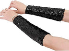 RARITYUS Sparkle Oversleeves Sequin Arm Sleeve Shiny Stretchy Elbow Cuffs for Performance Cosplay Halloween Costume