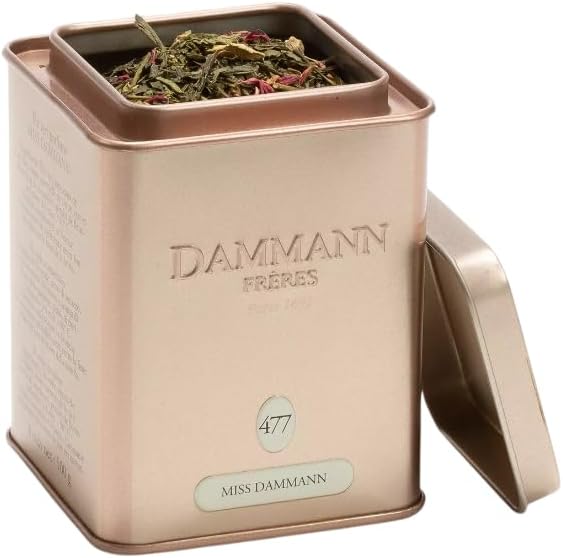 Dammann Freres Loose Leaf, Miss Dammann, Premium French Gourmet Green Tea, Blend Ginger, Passion Fruit, Lime Flavors, 3.52 Ounce Tin