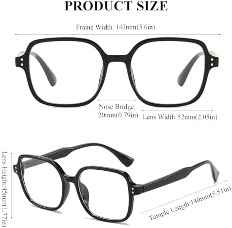 LJCZKA Blue Light Blocking Glasses Square for Women and Men,Retro 90s Rectangle Computer Gaming Glasses