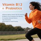 Innate Vitality Vitamin B12 & Probiotics, Bioactive, Naturally Occurring Methyl B12 5000 MCG, 50 Billion CFUs from 10 Probiotic Strains, for Gut, Immune & Energy, 60 Vegetarian Capsules