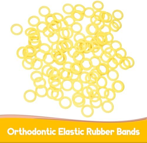 500 Pcs Orthodontic Elastic Rubber Bands, 3.5 Ounces Heavy Dental Rubber Traction Bands, Free Elastic Placer for Braces (3/8",Monkey)