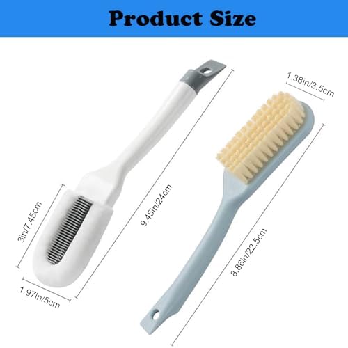 2Pack Shoe Cleaning Brush -Sneaker Shoe Cleaner Brush-Soft Bristle Cleaning Shoes Scrubber-Long Handle Shoe Scrubbing Brush-White Sneaker Cleaner Brush-Shoe Brushes for Cleaning