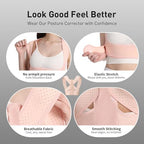 WNIEYO Back Brace Posture Corrector for Women Shoulder Straightener for Upper and Lower Back Pain Improving Postura Support Belt for Scoliosis (Pink,S/M)