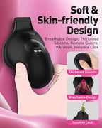 Vibrating Chastity Cage Sex Toy - Male Chastity Device with App Control Cock Cage with 8 Vibration Modes, with 4 Sizes Rings, 2 Keys for Secure Locking, Silicone BDSM Bondage Toys for Men