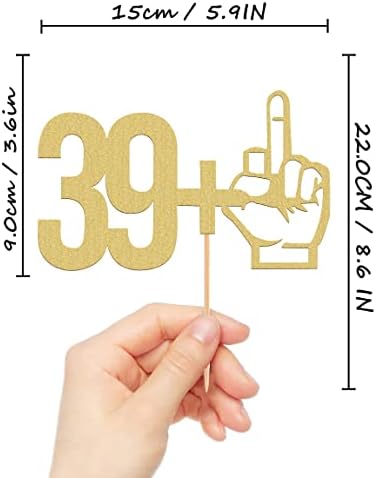 MYAMPED 39+1 Cake Topper - Glitter Gold 40th Birthday Cake Decorations, Perfect for Forty Birthday Party, 40th Anniversary or 40 Fabulous (Gold-39+1)