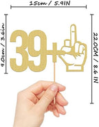 MYAMPED 39+1 Cake Topper - Glitter Gold 40th Birthday Cake Decorations, Perfect for Forty Birthday Party, 40th Anniversary or 40 Fabulous (Gold-39+1)