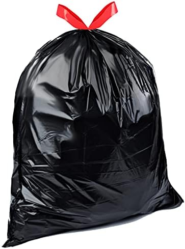 Amazon Basics Multipurpose Drawstring Trash Bags, 30 Gallon Capacity, Tear Resistant, 50 Count (Previously Solimo)