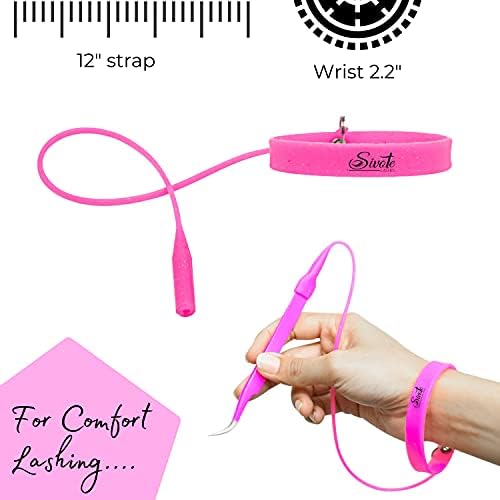 SIVOTE Lash Tweezers Holder Protector, Silicone Wristband, Tweezer Delighter, Lash Extension Supplies, Pink
