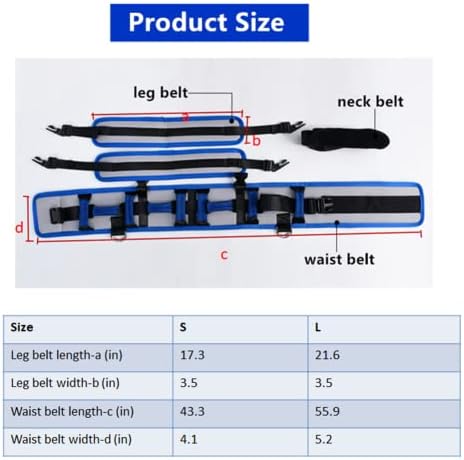 WEEOATAR Medical Nursing Gait Belt, Non-Slip Transfer Nursing Sling with Handles, Mobility Standing and Lifting Aid Transfer Belts for Disabled, Elderly, Injured (Blue)
