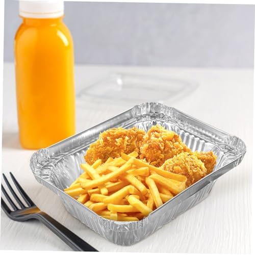 50pcs Aluminum Foil Pan Baking for Oven Grill Takeout Aluminum Foil Pans Box