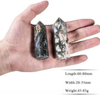 SUNYIK 2.3-3.1" Natural Moss Agate Crystal Wand, Polished 6 Facted Crystal Point Tower for Reiki Healing Meditation Divination Therapy Home Office Decor