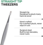 GERMANIKURE Straight Tweezers in Leather Case - Made in Solingen Germany