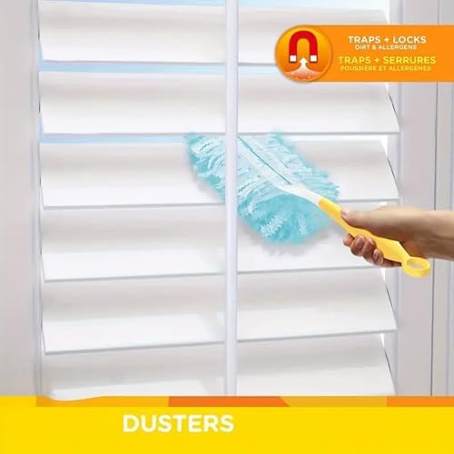 Disposable Duster,10 Pcs Multi-Surface Duster Electrostatic Replacement Head Detachable Handle, 180 Degree Dusters Refills, for Cleaning Home, Office, Blinds, Ceiling