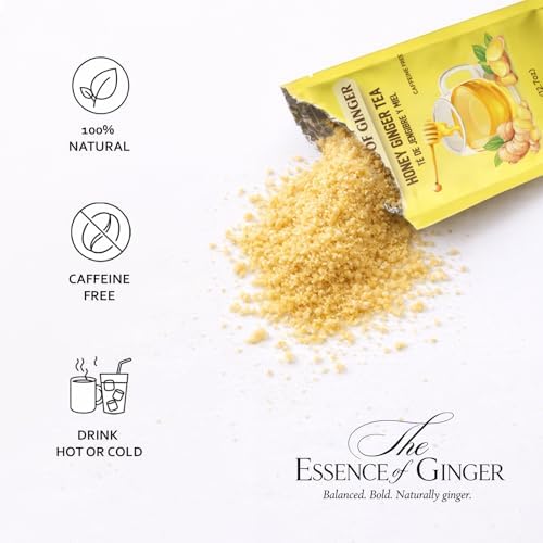 Life Plus Style Gourmet Essence of Ginger Honey Ginger Herbal Tea Instant 20 Tea Powder Packets Caffeine Free Natural Hot or Cold Honey Tea for Men Women