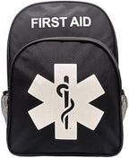 Red Emergency Bag First Aid Backpack Empty Medical First Aid Treatment First Responder Trauma Bags for Hiking Outdoors Travel Camping Pet Dog Cat Daycare (Black White)