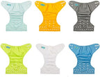 ALVABABY Baby Cloth Diaper 6 Pack with 12 Inserts One Size Cloth Diaper Covers Adjustable Washable Reusable for Baby Girls and Boys