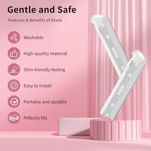 Replacement Blades Compatible with Tweezerman Facial Razor, 20 Count (Pack of 1)