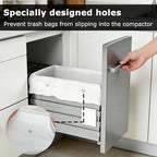 60 Pack Trash Compactor Bags Heavy Duty Compactor Bag for Kitchen Leak Proof 2.6 MIL Thickened Garbage Compactor Bags Fit for 15 inch Drawer Compactors(with Reserved Holes&Ties)